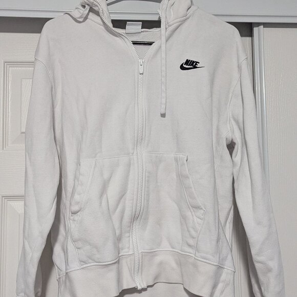 Nike White Size Medium Zipper Hoodie - Picture 1 of 5
